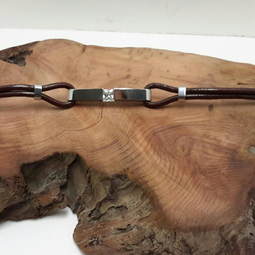 LEATHER ENCAPSULATED MEMORIAL BRACELET - Picture 5 of 5